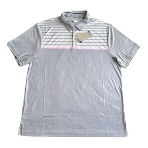 PGA Tour Mens ProSeries Gray Golf Polo, Size‎ Large NWT